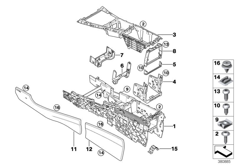 Genuine BMW 51166954938 E72 E70 Mount, Center Console (Inc. X5) | ML Performance US US Car Parts