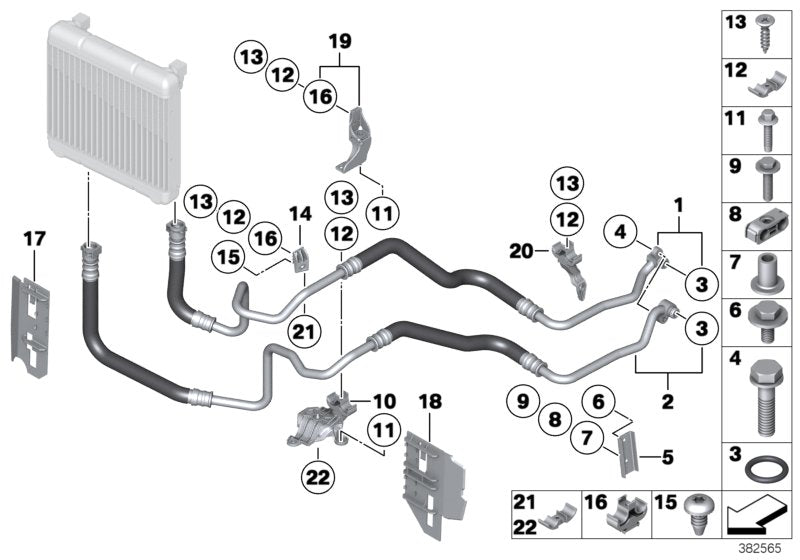 Genuine BMW 17227586893 Bracket, Oil Cooler Line (Inc. 650iX, 650iX 4.4 & 650iX 4.0) | ML Performance US US Car Parts