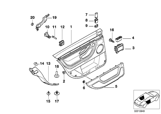 Genuine BMW 51428247041 E38 Door Trim Panel, Rear, Left SANDBEIGE O7SN (Inc. 735i, 725tds & 740i) | ML Performance US US Car Parts