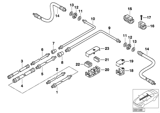Genuine BMW 34326755527 E38 E31 Pipe M10/M12-4115mm (Inc. 850CSi, 840i & 850Ci) | ML Performance US US Car Parts