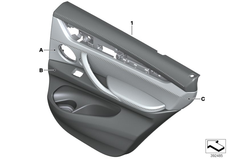 Genuine BMW 51427988784 F15 Door Lining Leather Rear Right INDIVIDUAL (Inc. X5) | ML Performance US US Car Parts