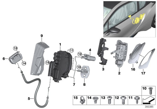 Genuine BMW 51217390706 I12 I12 Thiefproofing Device (Inc. i8) | ML Performance US US Car Parts