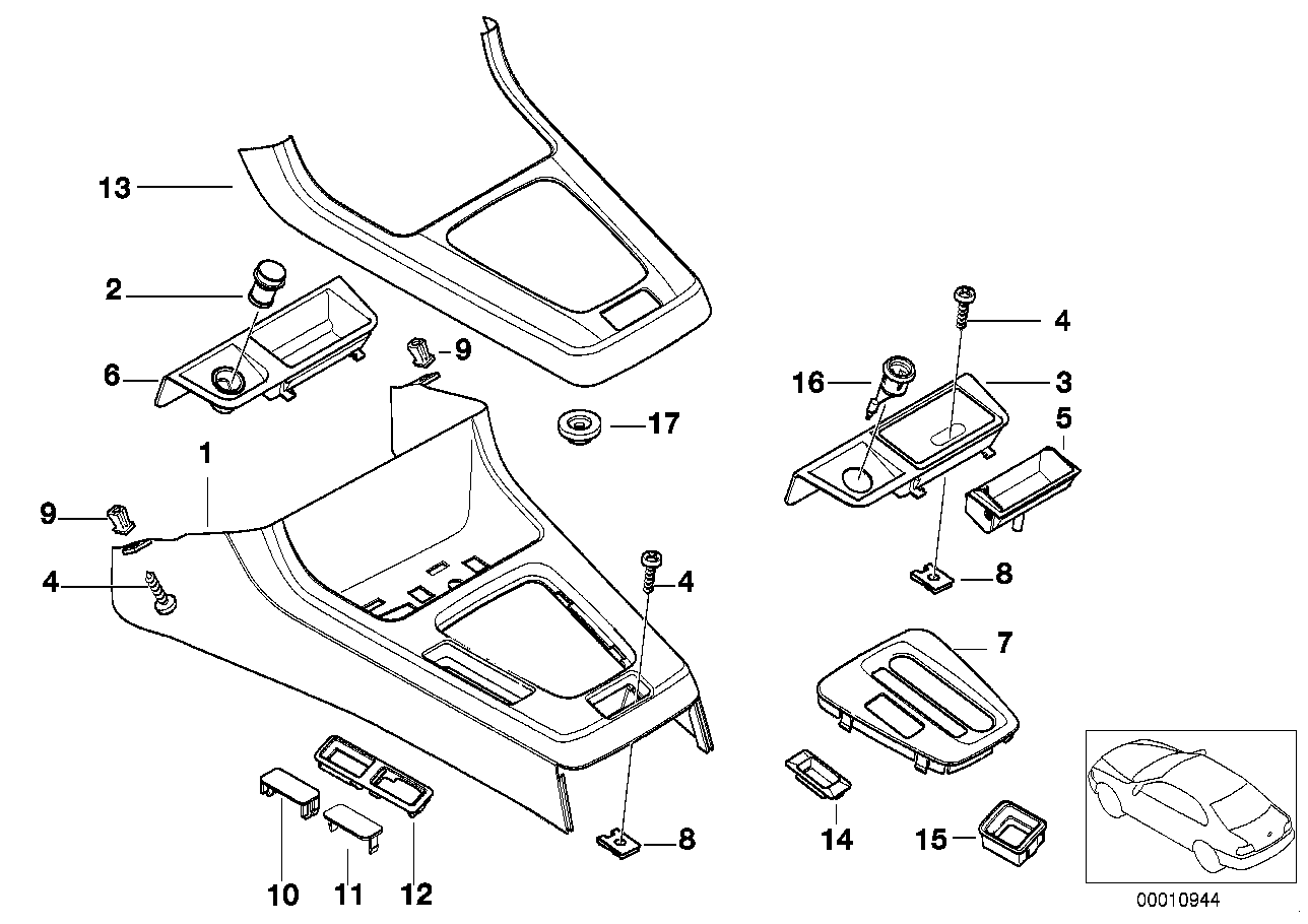 Genuine BMW 51162492465 E36 Switch Cover CHROM (Inc. 316i 1.9, 318tds & 316g) | ML Performance US US Car Parts