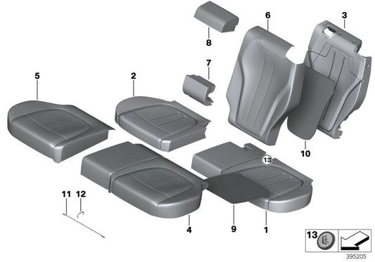 Genuine BMW 52207353446 F15 Cover For Comfort Backrest,Leather Right NAMY MOKKA (Inc. X5) | ML Performance US US Car Parts