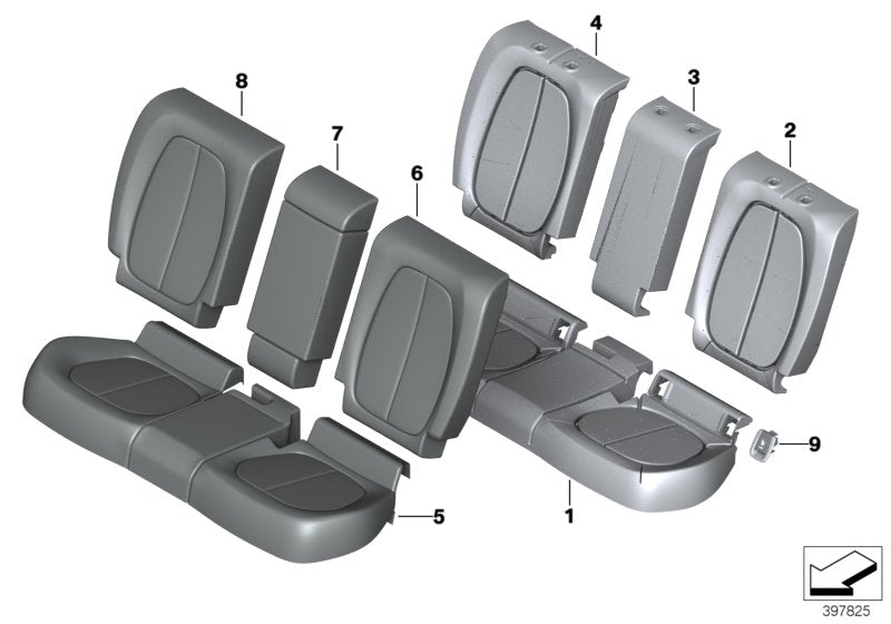 Genuine BMW 52207398491 Cover Backrest Cloth ANTHRAZIT (Inc. X1 & 216d) | ML Performance US US Car Parts