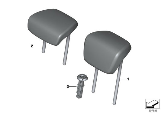 Genuine BMW 52207384936 Headrest Imitation Leather SCHWARZ (Inc. 220dX & X1) | ML Performance US US Car Parts