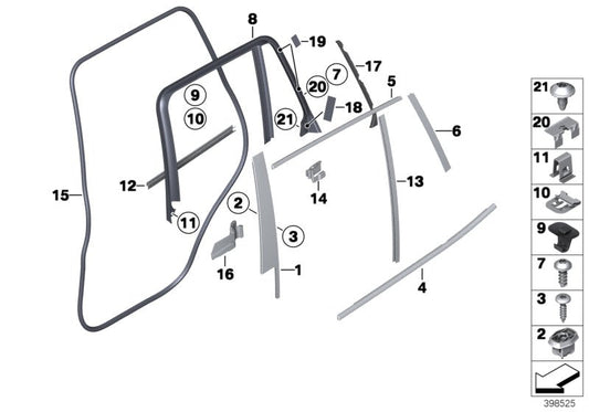 Genuine BMW 51357205765 F25 F26 Seal, End Panel, B-Column, Left (Inc. X3 28i & X4) | ML Performance US US Car Parts