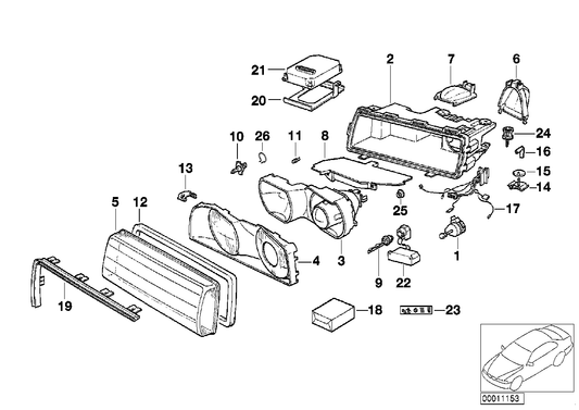 Genuine BMW 63128361278 E38 Low Beam Cover (Inc. 728i, 750iL & 730iL) | ML Performance US Car Parts