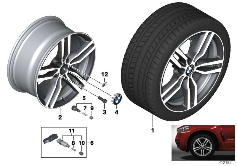 Genuine BMW 36117849630 F16 Light Alloy Rim Ferricgrey 10JX19 ET:21 (Inc. X6) | ML Performance US US Car Parts