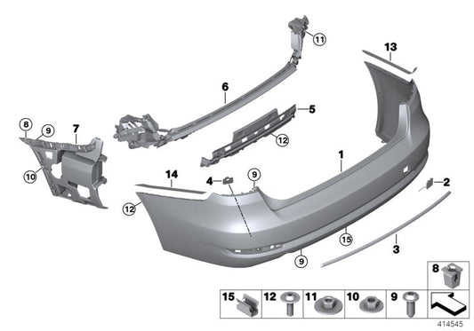 Genuine BMW 51127477803 Bumper Trim Panel, Primed, Rear ZWEIBO./LINES (Inc. 340i & 340iX) | ML Performance US US Car Parts