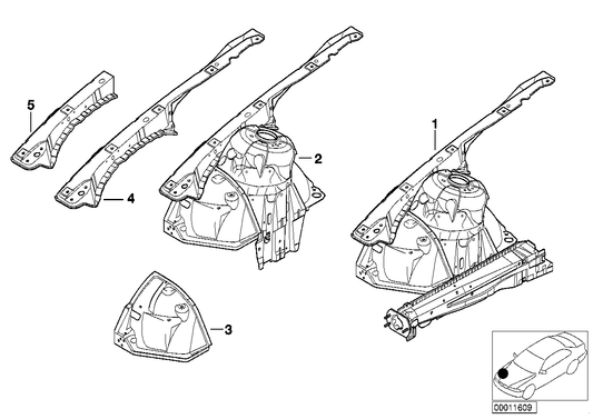 Genuine BMW 41148234038 E46 Section Of Right Front Wheel Housing BASIS (Inc. 316i 1.6, 316Ci & 325ti) | ML Performance US Car Parts