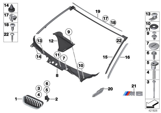 Genuine BMW 51138050520 Trim Grill/Aux. Turn Signal, Front Right M (Inc. M6) | ML Performance US US Car Parts