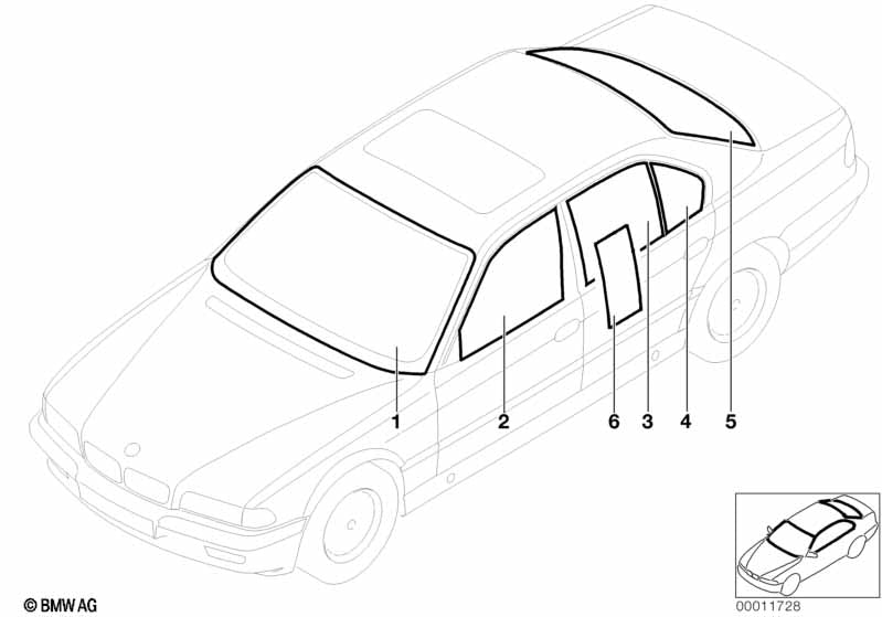 Genuine BMW 51342492307 Fixed Door Window, Black, Left