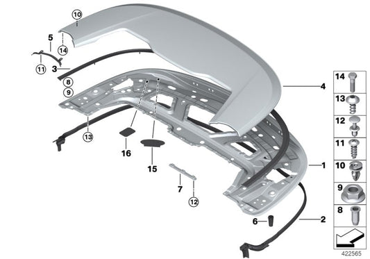 Genuine BMW 51177168617 E88 Cover, Folding Top Flap, Left (Inc. 123d, 135i & 125i) | ML Performance US US Car Parts