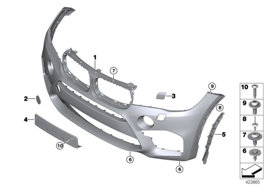 Genuine BMW 51118056717 TriCover, Bumper, Primed, Front US (Inc. X6 M) | ML Performance US US Car Parts