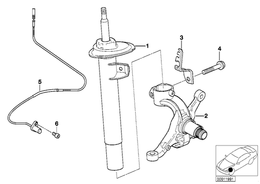 Genuine BMW 31316759096 E46 Front Right Spring Strut (Inc. 318ti, 316i 1.9 & 316ti) | ML Performance US US Car Parts