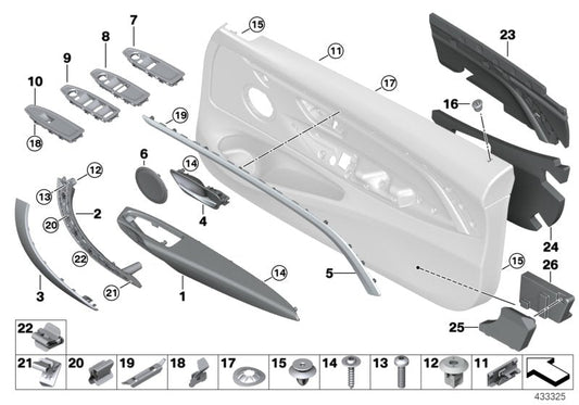 Genuine BMW 51417326364 Cover, Switch, Power Window, Driver Side OYSTER (Inc. 425d, 430iX & 430i) | ML Performance US US Car Parts