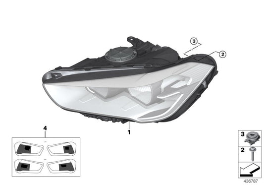 Genuine BMW 63119477829 Headlight, Led, Ahl, Left ICONLIGH (Inc. X1) | ML Performance US US Car Parts