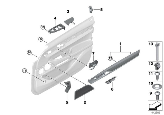 Genuine BMW 51417406246 G11 Switch Cover, Front Passenger ZAGORABEIGE (Inc. 745LeX, 750dX & 740Le) | ML Performance US US Car Parts