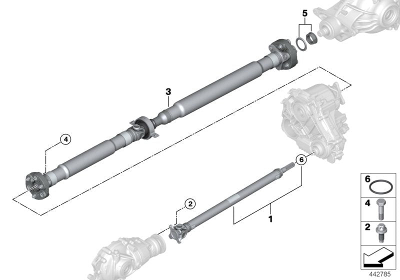 Genuine BMW 26108672052 G11 G11 Drive Shaft Assy Rear L=1508mm (Inc. 740dX) | ML Performance US US Car Parts