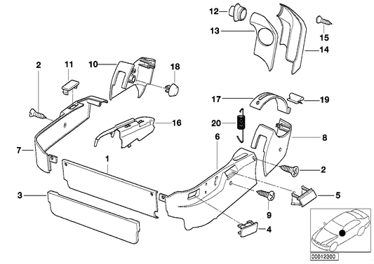 Genuine BMW 52108128309 E31 Covering Left (Inc. 840i, 840Ci & 850Ci) | ML Performance US US Car Parts
