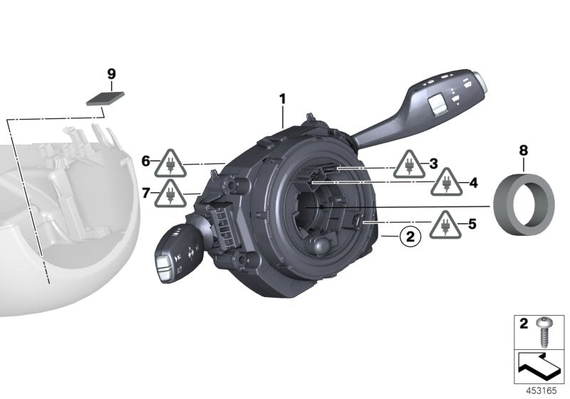 Genuine BMW 61319351144 Switch Unit Steering Column (Inc. 328d, M240i & 428i) | ML Performance US US Car Parts