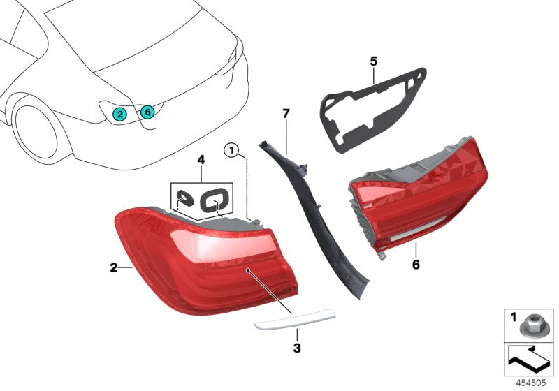Genuine BMW 63212583246 G11 Rear Light In Trunk Lid, Right (Inc. 750i, 740iX & 740eX) | ML Performance US US Car Parts