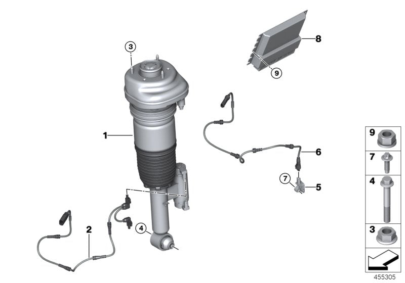 Genuine BMW 37107915958 Rp Air Suspension Strut Rear Right (Inc. M760iX & M760LiX) | ML Performance US US Car Parts