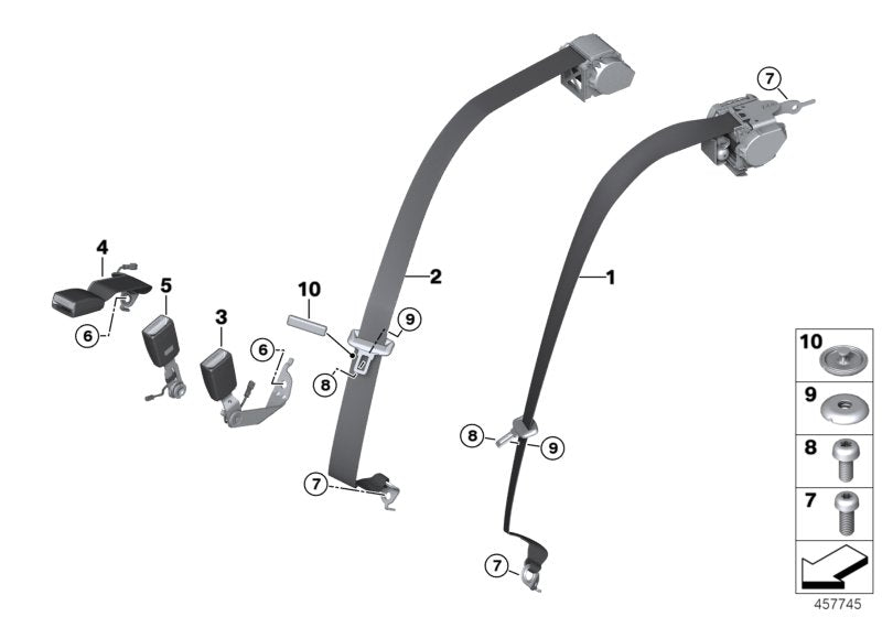 Genuine BMW 72117435930 G11 Lower Belt Rear Center CANBERRABEIGE (Inc. M760iX, 745e & 730d) | ML Performance US US Car Parts
