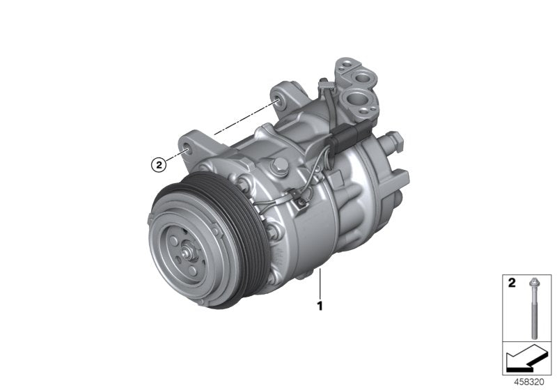Genuine BMW 64526995918 G07 G14 G15 Rp A/C Compressor With Magnetic Clutch R134A/R1234YF (Inc. X7 M50dX, 518d & 530i) | ML Performance US US Car Parts