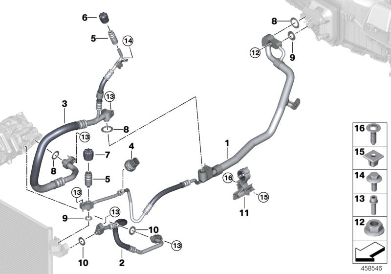 Genuine BMW 64539324804 G30 G11 Refrigerant Line, Dual Line R1234YF (Inc. Alpina B7, 750Li & 750iX) | ML Performance US US Car Parts