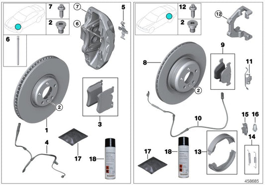 Genuine BMW 34116898728 E70 E71 Brake Disc, Lightweight,Ventilated,Right 395X36 (Inc. X5 M & X6 M) | ML Performance US US Car Parts