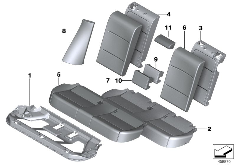 Genuine BMW 52207337115 F26 Upholstery Parts Backrest Center Section (Inc. X4) | ML Performance US US Car Parts