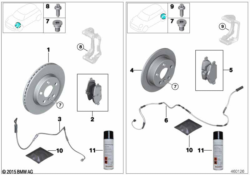 Genuine BMW 34351543830 Brake Pad Wear Sensor, Front Left