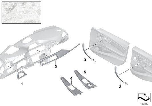 Genuine BMW 51167984635 F83 Decor Panel For Centre Console ESCHEMASER WEIß (Inc. 435i, 430iX & 430i) | ML Performance US US Car Parts