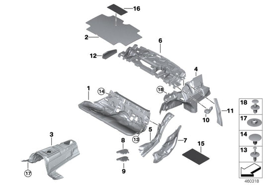 Genuine BMW 51478064299 Sound Insulation Trunk Left (Inc. M3) | ML Performance US US Car Parts