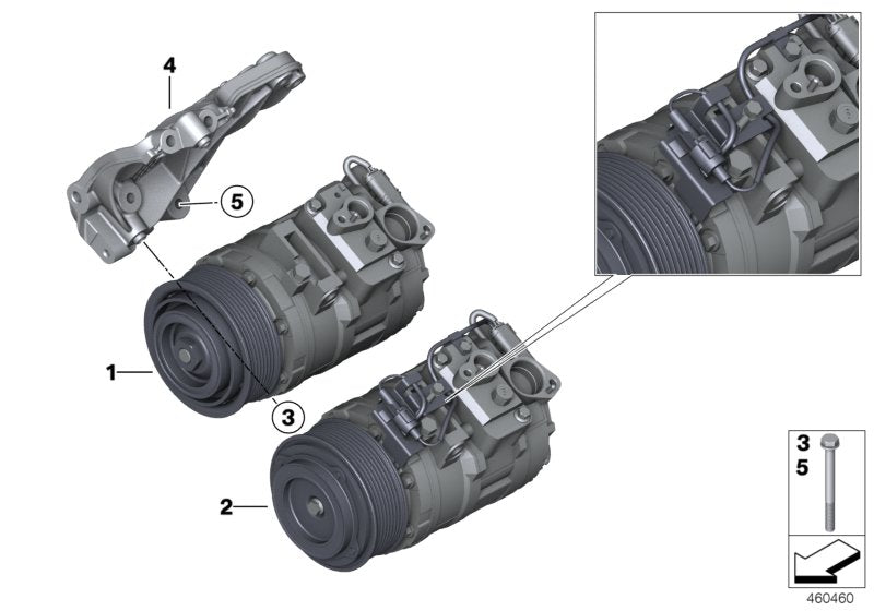 Genuine BMW 64529332781 F83 F21 Rp A/C Compressor With Magnetic Clutch (Inc. M235i Racing, M135iX & M235iX) | ML Performance US US Car Parts