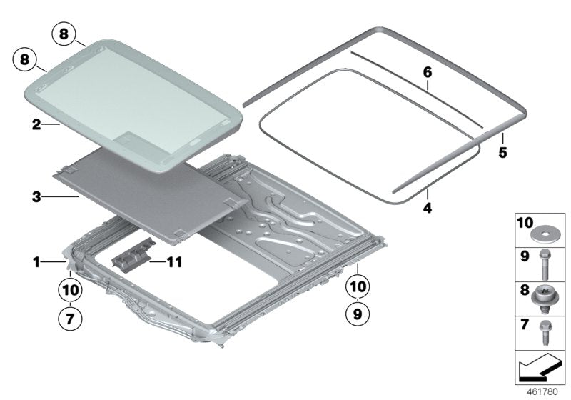 Genuine BMW 54107382981 G11 Sliding Roof Frame (Inc. 760i, 740LeX & 740eX) | ML Performance US US Car Parts