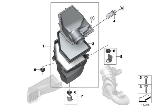 Genuine BMW 13718591624 G07 G05 G06 Bracket For Intake Noise Attenuator (Inc. X5) | ML Performance US US Car Parts
