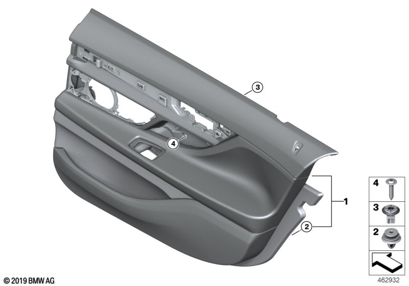 Genuine BMW 51427448359 Door Lining Leather Rear Left SCHWARZ (Inc. M760iX, 740i & 750iX) | ML Performance US US Car Parts