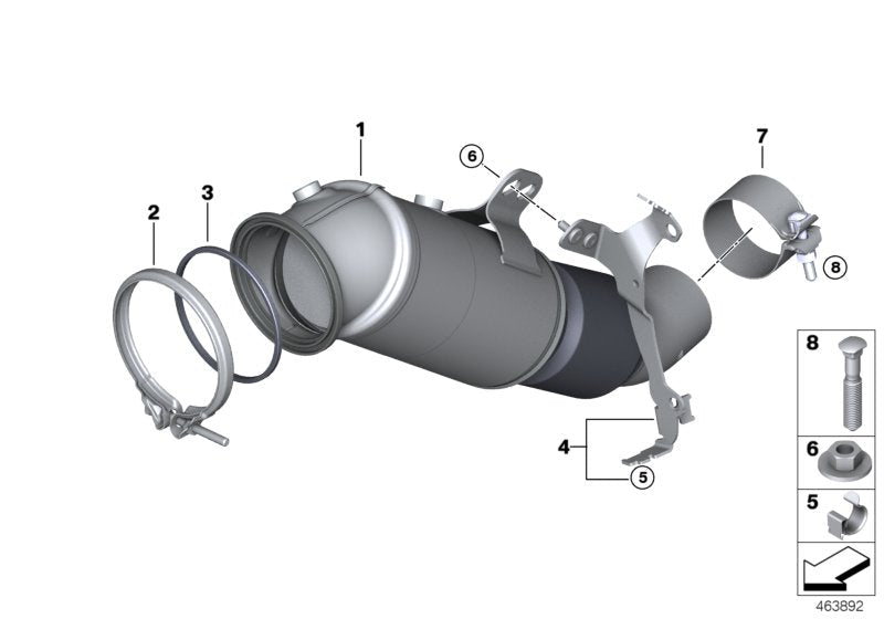 Genuine BMW 18328664540 G07 G05 G31 Holder Catalytic Converter Near Engine (Inc. 540iX, 840i & 740Li) | ML Performance US US Car Parts