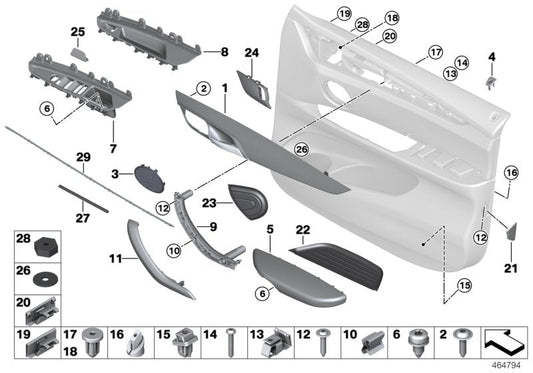Genuine BMW 51417328851 F15 Armrest, Left SCHWARZ (Inc. X5) | ML Performance US US Car Parts