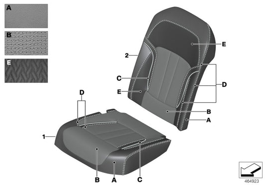 Genuine BMW 52207989170 G11 Cover, Comfort Seat, Perf. Leather,Right INDIVIDUAL (Inc. M760iX, 750LiX 4.4 & 730LdX) | ML Performance US US Car Parts