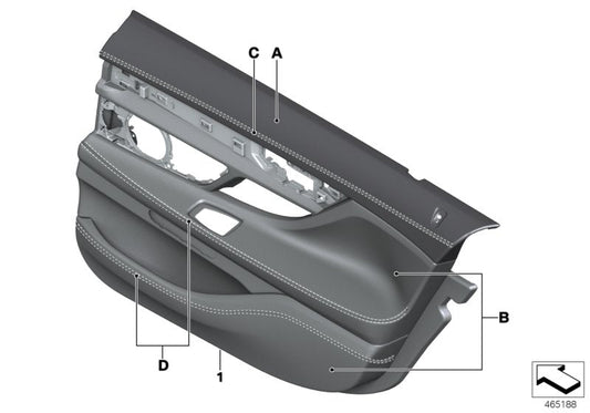 Genuine BMW 51427991279 Door Lining Leather Rear Left INDIVIDUAL (Inc. M760iX, 740LiX & 750Li) | ML Performance US US Car Parts