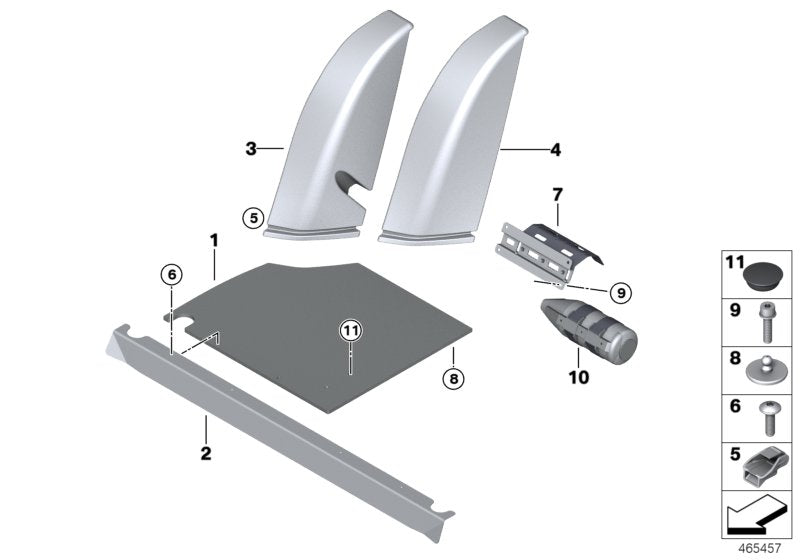 Genuine BMW 52208067618 Side Finisher, Right, Alcantara GTS (Inc. M4 GTS) | ML Performance US US Car Parts