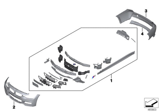 Genuine BMW 51118067957 F30 F31 Trim Cover, Bumper, Primed, Front M US SRA (Inc. 318i, 316d & 340i)