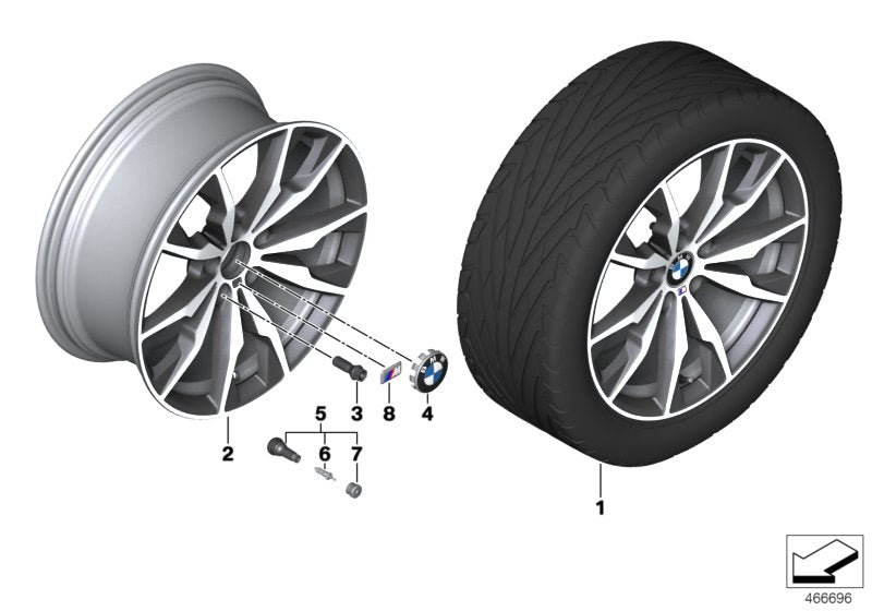 Genuine BMW 36117854209 F25 F26 Light Alloy Rim Ferricgrey 10JX20 ET:51 (Inc. X3) | ML Performance US US Car Parts
