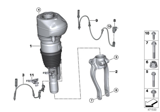 Genuine BMW 37106866705 G32 Rp Air Suspension Strut Front Left (Inc. 620dX, 630dX & 640dX) | ML Performance US US Car Parts