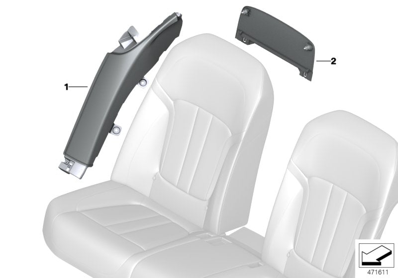 Genuine BMW 52207991068 G11 Side Finisher, Leather, Right CARAMEL (Inc. 730dX, 750Li & 750LiX 4.4) | ML Performance US US Car Parts