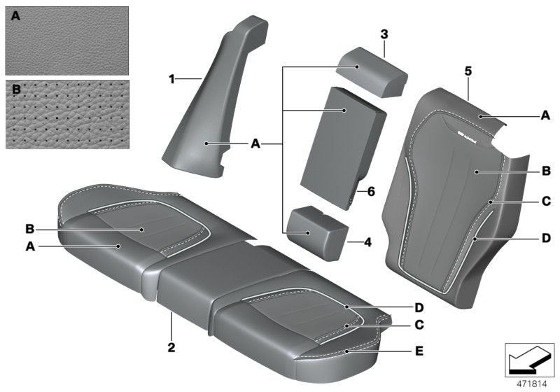 Genuine BMW 52207988447 F15 Leather Seat Cover, Rear INDIVIDUAL (Inc. X5) | ML Performance US US Car Parts